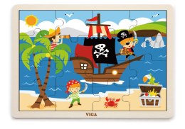 Viga Viga 51459 Puzzle na podkładce 16 elementów - piraci