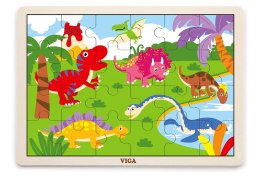 Viga Viga 51460 Puzzle na podkładce 24 elementy - dinozaury