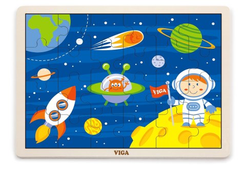 PUZZLE NA PODKŁADCE KOSMOS DREWNIANE Viga Viga 51461 24 elementy - KOSMICZNA PRZYGODA 2 LATA+ PUZZLE NA PODKŁADCE KOSMOS DREWNIANE Viga Viga 51461 24 elementy - KOSMICZNA PRZYGODA 2 LATA+