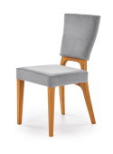 Halmar WENANTY krzesło drewniane dąb miodowy / popielaty tkanina