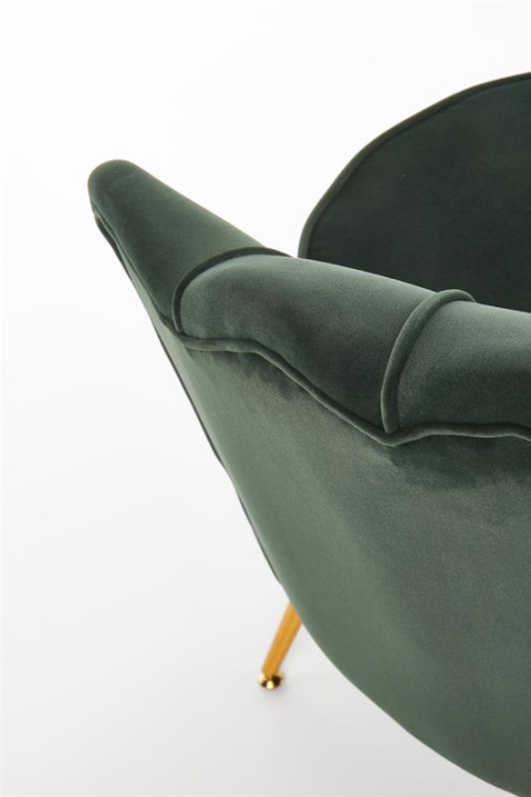 Halmar AMORINITO fotel wypoczynkowy ciemny zielony / złoty materiał: tkanina velvet/ stal chromowana Halmar AMORINITO fotel wypoczynkowy ciemny zielony / złoty materiał: tkanina velvet/ stal chromowana