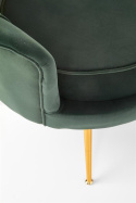 Halmar AMORINITO fotel wypoczynkowy ciemny zielony / złoty materiał: tkanina velvet/ stal chromowana Halmar AMORINITO fotel wypoczynkowy ciemny zielony / złoty materiał: tkanina velvet/ stal chromowana