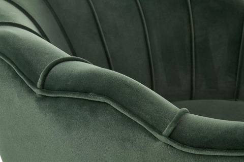 Halmar AMORINITO fotel wypoczynkowy ciemny zielony / złoty materiał: tkanina velvet/ stal chromowana Halmar AMORINITO fotel wypoczynkowy ciemny zielony / złoty materiał: tkanina velvet/ stal chromowana