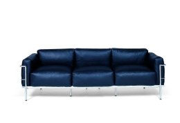 D2.DESIGN Sofa 3-osobowa Soft GC czarna skóra