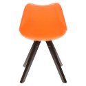 Intesi Krzesło Norden Star Square black PP pomarańczowe tworzywo poduszka ekoskóra nogi lite drewno bukowe czarne