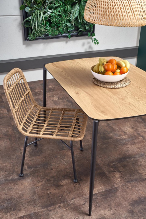 Halmar K401 krzesło rattan syntetyczny kolor naturalny /stelaż czarny Halmar K401 krzesło rattan syntetyczny kolor naturalny /stelaż czarny