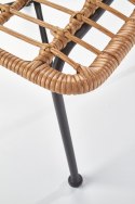 Halmar K401 krzesło rattan syntetyczny kolor naturalny /stelaż czarny Halmar K401 krzesło rattan syntetyczny kolor naturalny /stelaż czarny