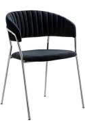 King Home Krzesło MARGO SILVER czarne - welur, podstawa chromowana do jadalni recepcji restauracji King Home Krzesło MARGO SILVER czarne - welur, podstawa chromowana do jadalni recepcji restauracji