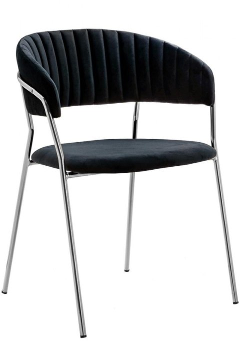King Home Krzesło MARGO SILVER czarne - welur, podstawa chromowana do jadalni recepcji restauracji King Home Krzesło MARGO SILVER czarne - welur, podstawa chromowana do jadalni recepcji restauracji