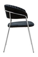 King Home Krzesło MARGO SILVER czarne - welur, podstawa chromowana do jadalni recepcji restauracji King Home Krzesło MARGO SILVER czarne - welur, podstawa chromowana do jadalni recepcji restauracji