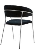 King Home Krzesło MARGO SILVER czarne - welur, podstawa chromowana do jadalni recepcji restauracji