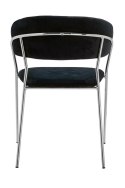 King Home Krzesło MARGO SILVER czarne - welur, podstawa chromowana do jadalni recepcji restauracji