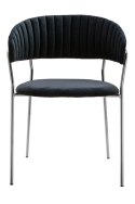 King Home Krzesło MARGO SILVER czarne - welur, podstawa chromowana do jadalni recepcji restauracji King Home Krzesło MARGO SILVER czarne - welur, podstawa chromowana do jadalni recepcji restauracji