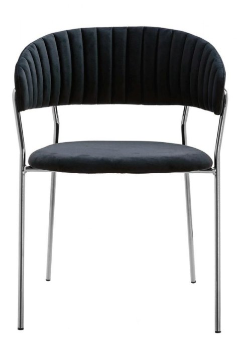 King Home Krzesło MARGO SILVER czarne - welur, podstawa chromowana do jadalni recepcji restauracji King Home Krzesło MARGO SILVER czarne - welur, podstawa chromowana do jadalni recepcji restauracji
