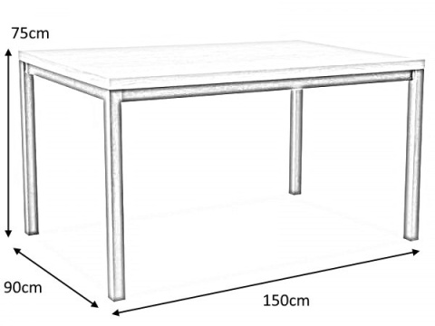 SIGNAL STÓŁ NORMANO LITY DĄB/CZARNY 150x90 SIGNAL STÓŁ NORMANO LITY DĄB/CZARNY 150x90