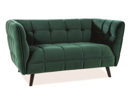 SIGNAL SOFA KANAPA CASTELLO 3 TAPICEROWANA TKANINA VELVET ZIELONY BLUVEL 78 / WENGE DEKORACYJNE PRZESZYCIA OZDOBIONE GUZIKAMI