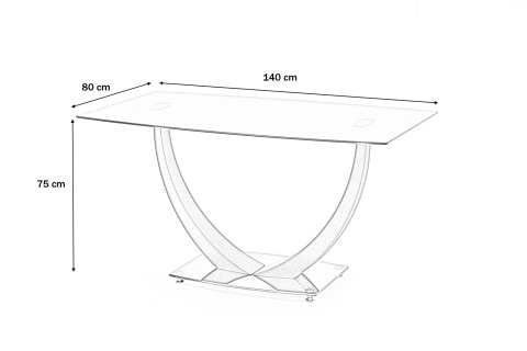 STÓŁ PROSTOKĄTNY ANTON 140x80 Halmar CZARNY BLAT SZKLANY CZARNY PODSTAWA STAL MALOWANA STÓŁ PROSTOKĄTNY ANTON 140x80 Halmar CZARNY BLAT SZKLANY CZARNY PODSTAWA STAL MALOWANA