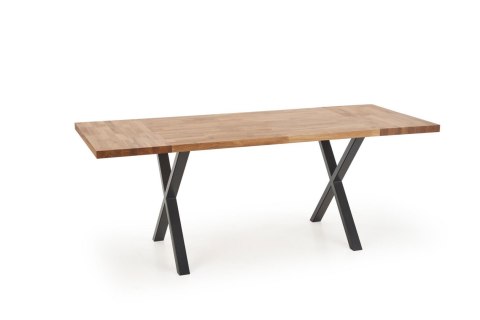 Halmar stół APEX 120x78 drewno lite - dębowe kolor: dąb naturalny podstawa stal malowana proszkowo czarny Halmar stół APEX 120x78 drewno lite - dębowe kolor: dąb naturalny podstawa stal malowana proszkowo czarny