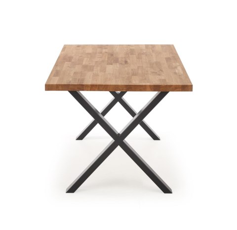 Halmar stół APEX 120x78 drewno lite - dębowe kolor: dąb naturalny podstawa stal malowana proszkowo czarny Halmar stół APEX 120x78 drewno lite - dębowe kolor: dąb naturalny podstawa stal malowana proszkowo czarny