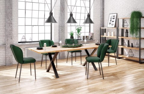 Halmar stół APEX 120x78 drewno lite - dębowe kolor: dąb naturalny podstawa stal malowana proszkowo czarny Halmar stół APEX 120x78 drewno lite - dębowe kolor: dąb naturalny podstawa stal malowana proszkowo czarny
