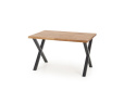 Halmar stół APEX 120x78 drewno lite - dębowe kolor: dąb naturalny podstawa stal malowana proszkowo czarny Halmar stół APEX 120x78 drewno lite - dębowe kolor: dąb naturalny podstawa stal malowana proszkowo czarny