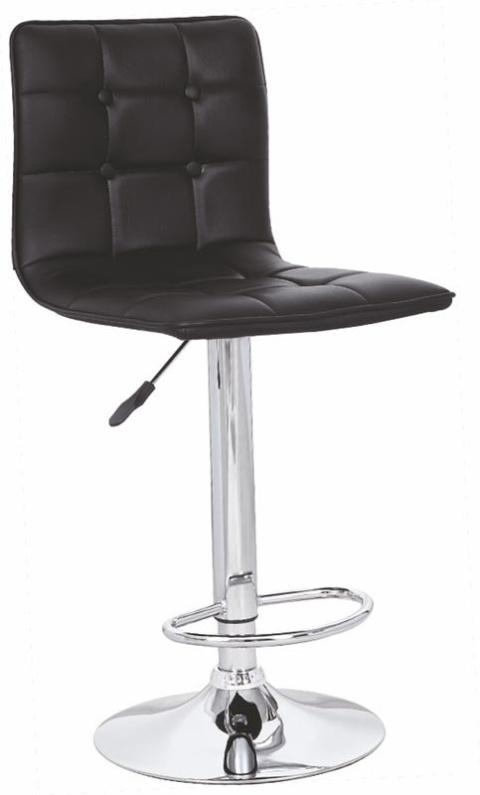 Halmar H29 hoker czarny/chrom ekoskóra/stal chromowana Halmar H29 hoker czarny/chrom ekoskóra/stal chromowana