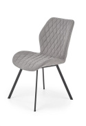 Halmar K360 krzesło do jadalni pikowane popielate tkanina/metal czarne