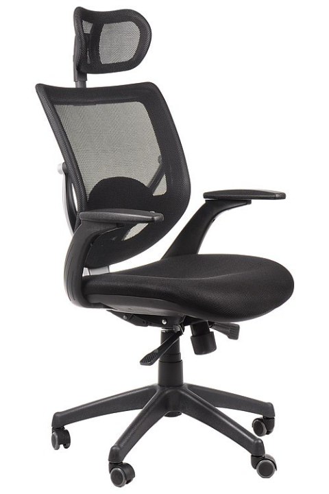 Fotel obrotowy KB-8904 CZARNY - krzesło biurowe do biurka - TILT, ZAGŁÓWEK Fotel obrotowy KB-8904 CZARNY - krzesło biurowe do biurka - TILT, ZAGŁÓWEK
