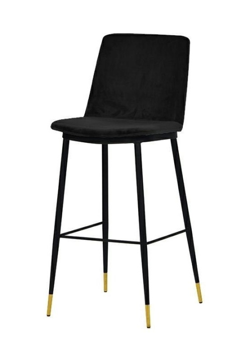 King Home Hoker tapicerowany DIEGO 65 czarny - welur, podstawa metalowa czarno złota King Home Hoker tapicerowany DIEGO 65 czarny - welur, podstawa metalowa czarno złota