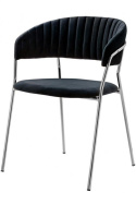 King Home Krzesło MARGO SILVER czarne - welur, podstawa chromowana do jadalni recepcji restauracji King Home Krzesło MARGO SILVER czarne - welur, podstawa chromowana do jadalni recepcji restauracji