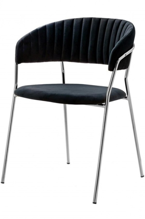 King Home Krzesło MARGO SILVER czarne - welur, podstawa chromowana do jadalni recepcji restauracji King Home Krzesło MARGO SILVER czarne - welur, podstawa chromowana do jadalni recepcji restauracji