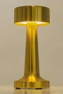 King Home Lampa biurkowa stołowa nocna LEE złota - wbudowana bateria, LED regulacja mocy oświetlenia