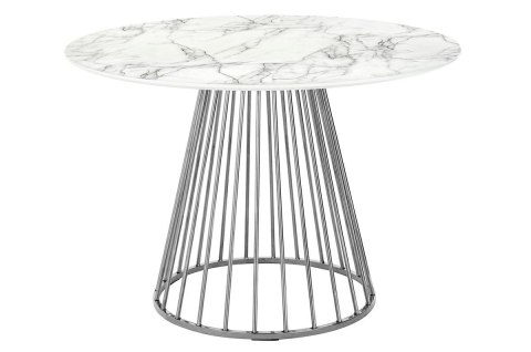 King Home Stół GLAM MARBLE - MDF imitacja marmuru, chromowana podstawa metal fi 110 King Home Stół GLAM MARBLE - MDF imitacja marmuru, chromowana podstawa metal fi 110