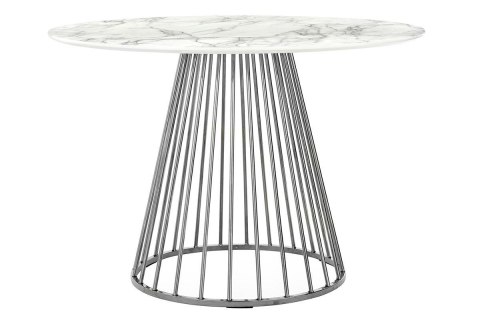 King Home Stół GLAM MARBLE - MDF imitacja marmuru, chromowana podstawa metal fi 110 King Home Stół GLAM MARBLE - MDF imitacja marmuru, chromowana podstawa metal fi 110