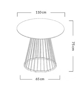 King Home Stół GLAM MARBLE - MDF imitacja marmuru, chromowana podstawa metal fi 110