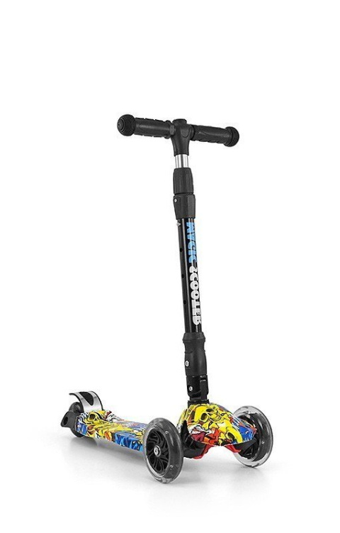 Milly Mally Hulajnoga Scooter Jeździk Magic Graffiti Czarny Żółty regulowana wysokość kierownicy świecące koła hamulec 3 lata+ Milly Mally Hulajnoga Scooter Jeździk Magic Graffiti Czarny Żółty regulowana wysokość kierownicy świecące koła hamulec 3 lata+