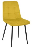 KRZESŁO PIKOWANE CARLO Modesto Design MODESTO MUSZTARDOWE - WELUR NOGI METALOWE CZARNE KRZESŁO PIKOWANE CARLO Modesto Design MODESTO MUSZTARDOWE - WELUR NOGI METALOWE CZARNE
