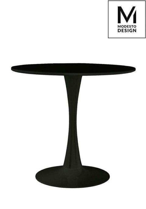 STÓŁ OKRĄGŁY CZARNY TULIP FI 80 Modesto Design MODESTO blat MDF PODSTAWA metal lakierowany proszkowo DO DOMU I DO LOKALU STÓŁ OKRĄGŁY CZARNY TULIP FI 80 Modesto Design MODESTO blat MDF PODSTAWA metal lakierowany proszkowo DO DOMU I DO LOKALU