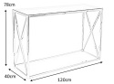 KONSOLKA PROSTOKĄTNA ELISE C SIGNAL SZKŁO HARTOWANE DYMIONE/ METAL ZŁOTY 120X40 KONSOLKA PROSTOKĄTNA ELISE C SIGNAL SZKŁO HARTOWANE DYMIONE/ METAL ZŁOTY 120X40