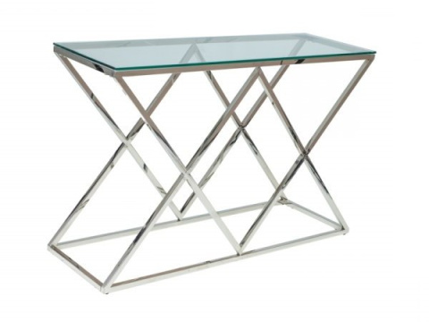KONSOLKA SZKLANA ZEGNA C TRANSPARENTNY / PODSTAWA METAL CHROM 120X40 SIGNAL KONSOLKA SZKLANA ZEGNA C TRANSPARENTNY / PODSTAWA METAL CHROM 120X40 SIGNAL