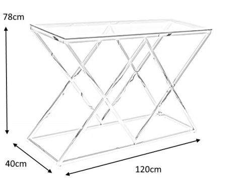 KONSOLKA SZKLANA ZEGNA C TRANSPARENTNY / PODSTAWA METAL CHROM 120X40 SIGNAL KONSOLKA SZKLANA ZEGNA C TRANSPARENTNY / PODSTAWA METAL CHROM 120X40 SIGNAL