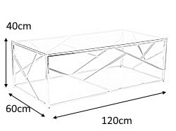 SIGNAL ŁAWA ESCADA A TRANSPARENTNY/SREBRNY 120X60 SIGNAL ŁAWA ESCADA A TRANSPARENTNY/SREBRNY 120X60
