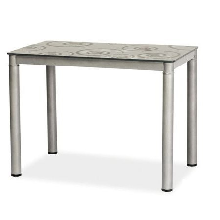 STÓŁ PROSTOKĄTNY SZKLANY DAMAR SZKŁO HARTOWANE SZARY / STELAŻ METAL MALOWANY SZARY 80X60 SIGNAL STÓŁ PROSTOKĄTNY SZKLANY DAMAR SZKŁO HARTOWANE SZARY / STELAŻ METAL MALOWANY SZARY 80X60 SIGNAL