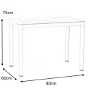 STÓŁ PROSTOKĄTNY SZKLANY DAMAR SZKŁO HARTOWANE SZARY / STELAŻ METAL MALOWANY SZARY 80X60 SIGNAL STÓŁ PROSTOKĄTNY SZKLANY DAMAR SZKŁO HARTOWANE SZARY / STELAŻ METAL MALOWANY SZARY 80X60 SIGNAL
