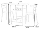 SIGNAL ZESTAW STÓŁ+2 KRZESŁA GABO DĄB SONOMA / ALUMINIUM