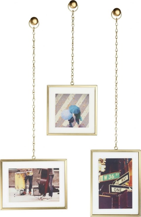 Umbra UMBRA ramka na zdjęcia FOTOCHAIN stal nierdzewna złoty 3 ramki zawieszone na złotych łańcuszkach Umbra UMBRA ramka na zdjęcia FOTOCHAIN stal nierdzewna złoty 3 ramki zawieszone na złotych łańcuszkach