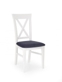Halmar BERGAMO krzesło drewniane biało-granatowe tkanina