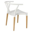 Simplet Krzesło Wicker PP Simplet białe tworzywo PP nogi lite drewno bukowe lekkie i wygodne do restauracji jadalni sztaplowanie
