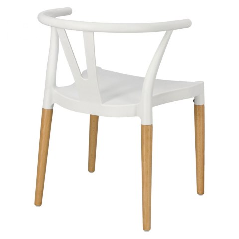 Simplet Krzesło Wicker PP Simplet białe tworzywo PP nogi lite drewno bukowe lekkie i wygodne do restauracji jadalni sztaplowanie Simplet Krzesło Wicker PP Simplet białe tworzywo PP nogi lite drewno bukowe lekkie i wygodne do restauracji jadalni sztaplowanie