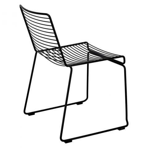 KRZESŁO GEOMETRYCZNE DILLY Black Intesi CZARNE METALOWE NA PŁOZACH DO RESTAURACJI KUCHNI JADALNI KRZESŁO GEOMETRYCZNE DILLY Black Intesi CZARNE METALOWE NA PŁOZACH DO RESTAURACJI KUCHNI JADALNI